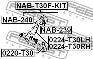 FEBEST NABT30FKIT Сайлентблок рычага подвески (гидравлический) (комплект) перед лев,прав.