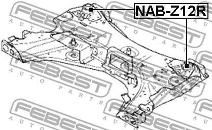 FEBEST NABZ12R Сайлентблок подрамника задний Nissan Tiida C11 05-12
