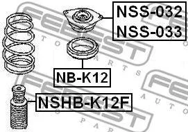 FEBEST NBK12 подшипник опоры амортизатора Nissan Micra Tiida Note Qashqai 02>