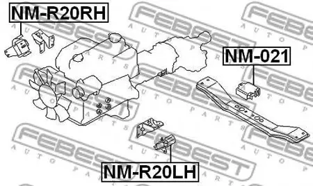 FEBEST NM021 Подушка двигателя задняя