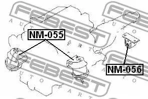 FEBEST NM055 Подушка двигателя Nissan SKYLINE 01-07 (гидравлическая)