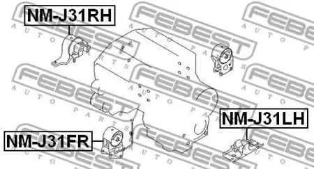 FEBEST NMJ31LH Подушка двигателя левая