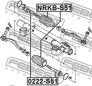 FEBEST NRKBS51 Пыльник рулевой рейки Nissan Murano Z51 07-14