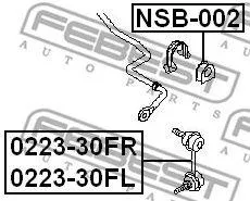 FEBEST NSB002 Втулка стабилизатора пер.подв