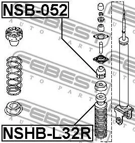 FEBEST NSB052 Втулка заднего амортизатора