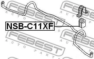 FEBEST NSBC11XF Втулка стабилизатора  переднегоd22 Nissan Tiida C11 05-12