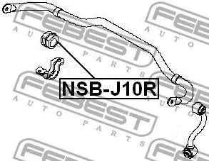 FEBEST NSBJ10R Втулка стабилизатора Nissan Qashqai 06-13 задн. лев,прав. .