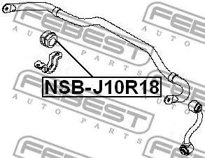 FEBEST NSBJ10R18 Втулка стабилизатора заднего d17 Nissan Qashqai 07>