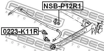FEBEST NSBP12R1 Втулка стабилизатора Зад. подв. (Ø 20mm) Nissan Primera (P12) 1.6-2.2D 02-04