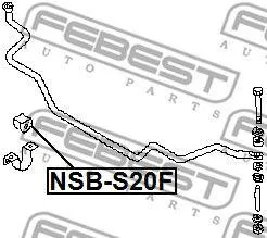 FEBEST NSBS20F Втулка стабилизатора  переднего d24 Nissan Vanette 94-11
