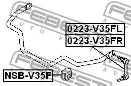 FEBEST NSBV35F Втулка стабилизатора пер d33 nis skyline v35 01-07