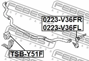 FEBEST NSBY51F Втулка стабилизатора  переднего d28 Infiniti Q70 10>