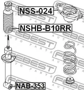 FEBEST NSS024 опора амортизатора заднего Nissan Almera all 00>
