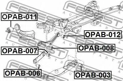 FEBEST OPAB007 Сайлентблок рычага заднего Opel Vectra C 02-08 Insignia 09>