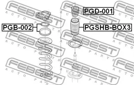 FEBEST PGB002 Подшипник амортизационной опоры (комплект) перед лев,прав.