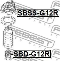 FEBEST SBSSG12R Опора амортизатора Subaru Impreza 07-11 задн. лев,прав. .