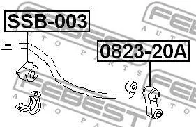 FEBEST SSB003 Втулка стабилизатора переднего Subaru Impreza 00-05