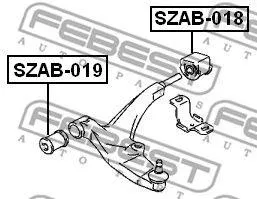 FEBEST SZAB018 САЙЛЕНБЛОК ЗАДНИЙ ПЕРЕДНЕГО РЫЧАГА ( Suzuki BALENOESTEEM SY413SY415SY416SY418SY419 1995-2001) FE