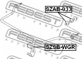 FEBEST SZAB033 Втулка стабилизатора  наружная Suzuki Ignis RG 413-415 03>