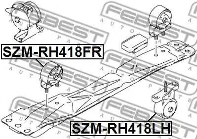 FEBEST SZMRH418FR Подушка двигателя передняя