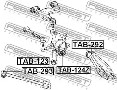 FEBEST TAB124Z САЙЛЕНБЛОК ЗАДНЕЙ ЦАПФЫ ПЛАВАЮЩИЙ ( Toyota Crown Crown Majesta UZS17#GS171JKS175JZS17# 1999-2004)