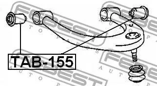 FEBEST TAB155 Сайлентблок верх.перед.рычага Toyota Land Cruiser KDJ1205 02>