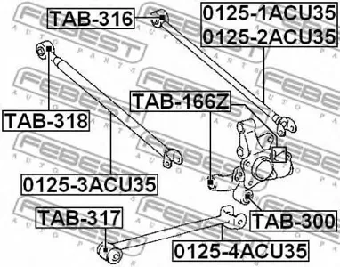 FEBEST TAB166Z Сайлентблок задней цапфы плавающий Lexus RX300330350 03-08