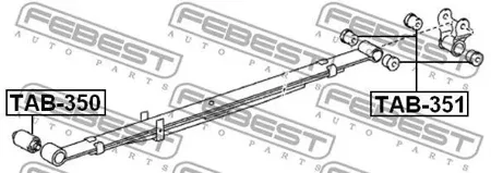 FEBEST TAB350 Сайлентблок задней рессоры