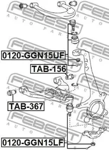 FEBEST TAB367 Сайленблок нижн рычага передний Toyota HILUX 2004-2012 TAB-367