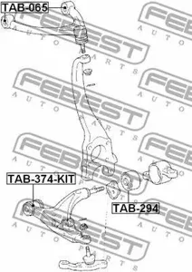 FEBEST TAB374KIT Сайлентблок переднего рычага комплект