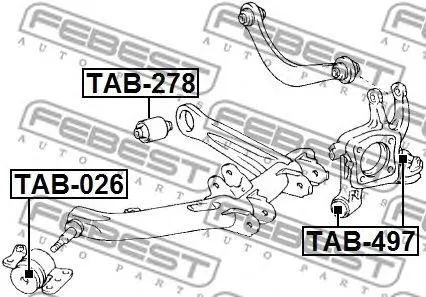 FEBEST TAB497 Сайленблок задней цапфы Toyota Celica zzt23# 1999-2006
