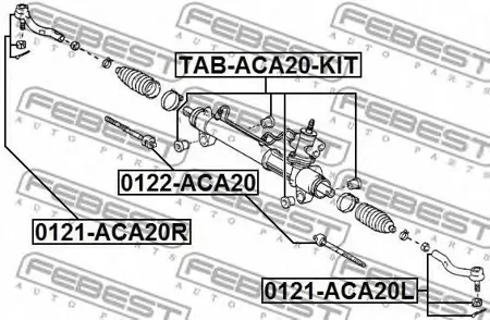 FEBEST TABACA20KIT Сайлентблок Toyota RAV4 00- рулевой рейки (компл.)