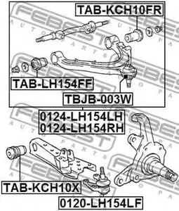 FEBEST TABLH154FF Сайлентблок верхн рычага передний Toyota HiAce 89-04