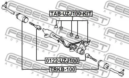 FEBEST TABUZJ100KIT Сайлентблок к-кт ов рулевой рейки 4 шт. Toyota Land Cruiser 100 HDJ101UZJ100 98-07