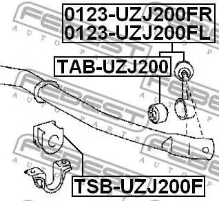 FEBEST TABUZJ200 САЙЛЕНБЛОК СТОЙКИ ПЕРЕДНЕГО СТАБИЛИЗАТОРА Toyota Land Cruiser 200 UZJ200VDJ200 2007-
