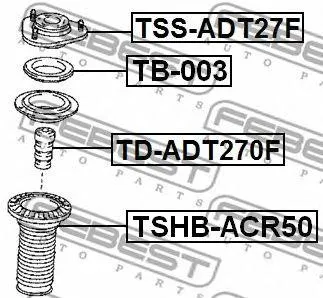 FEBEST TB003 подшипник опоры амортизатора переднего Toyota Corolla 1.41.6 16V1.8 16V 06>