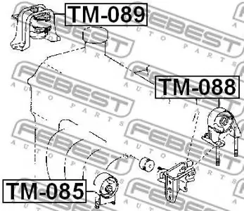 FEBEST TM088 Подушка двигателя задняя Toyota YarisEcho NCP10SCP10 99-05