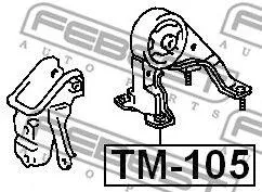 FEBEST TM105 Подушка двигателя задняя 4AFE5EFE AT ( Toyota Carina E AT19#ST191CT190 1992-1997)