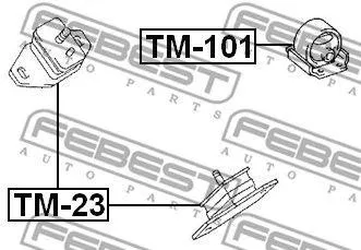 FEBEST TM23 Подушка двигателя передняя Toyota HiaceRegiusace Kzh1##Lh1##Rzh1##Trh1## 1989-2004