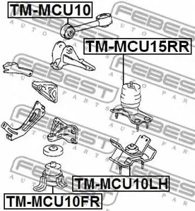 FEBEST TMMCU10LH Подушка двигателя левая  mt