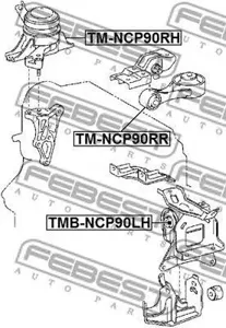 FEBEST TMNCP90RR Подушка двигателя задняя Toyota Corolla AXIO FIELDER 12-VITZ 05-