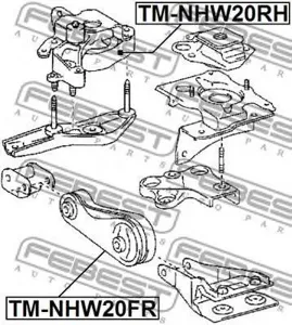 FEBEST TMNHW20FR Подушка двигателя пер toy prius nhw20 03-09
