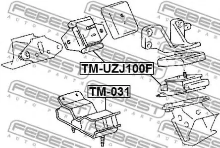 FEBEST TMUZJ100F Подушка двигателя передняя  1hdfte