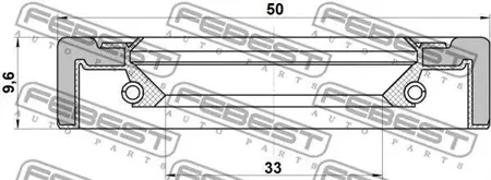 FEBEST TOS003 сальник 35x50x9.5 Toyota