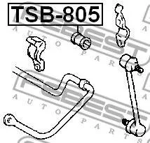 FEBEST TSB805 Втулка стабилизатора заднего d16 Toyota Harrier Lexus RX300 MCU1015 00-03