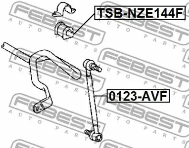 FEBEST TSBNZE144F Втулка переднего стабилизатора d23 Toyota Corolla (s. america) zre14#, zze14# 2008.03-2