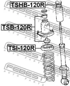 FEBEST TSI120R проставка пружины верхняя Toyota Caldina AT191,CT19,ET196,ST19 92-02