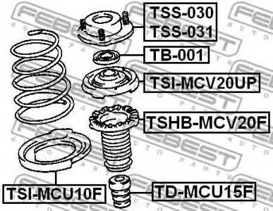 FEBEST TSIMCU10F проставка пружины нижняя Lexus RX300330350 98-03