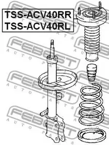 FEBEST TSSACV40RL Опора амортизатора заднего левого Toyota Camry 2.4 16V3.5 24V 06>