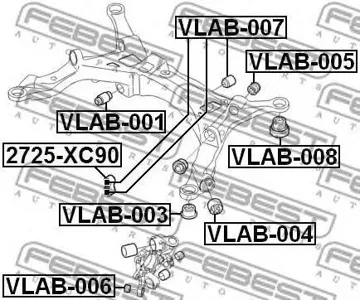FEBEST VLAB007 Сайлентблок задн. рычага Volvo S60S80V70XC70 99>